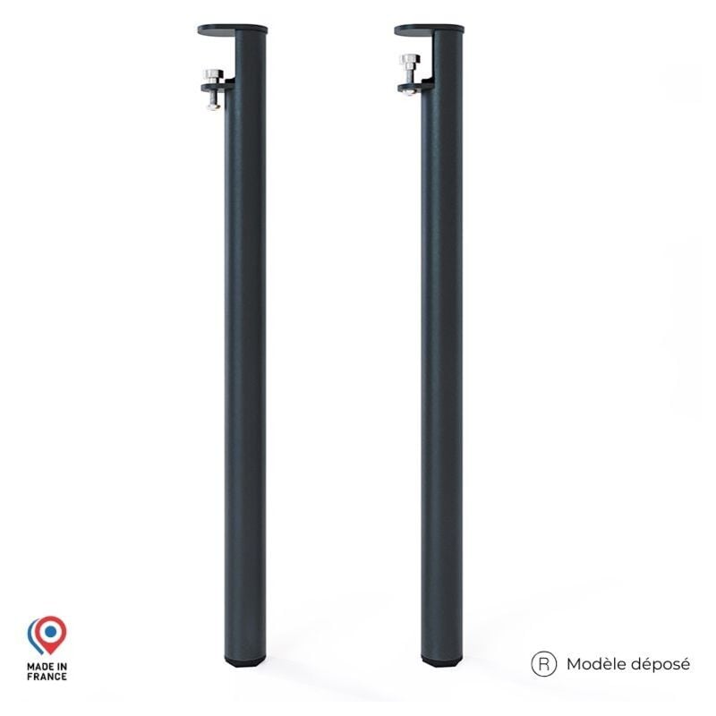 Sans Marque - Lot de 2 Pieds de table mange debout - Topaze - couleur noir