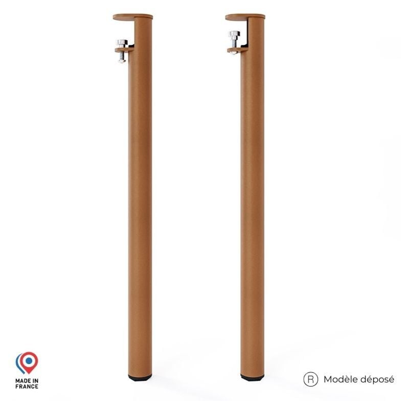 Sans Marque - Lot de 2 Pieds de table mange debout - Topaze - couleur marron