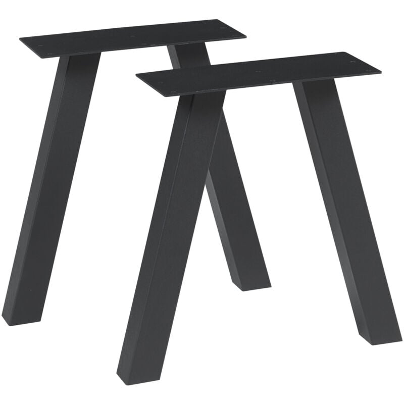 [en.casa] - Lot de 2 pieds de table Mariager acier 42 x 40 cm noir