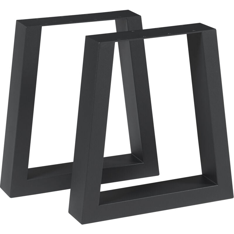 [en.casa] - Lot de 2 pieds de table Marstal acier 42 x 40 cm noir