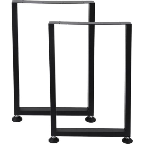 Lot de 2 Pieds de Table Métal,Pied de Table Industriel en Fer pour Table a Manger,Table Basse,Plan de Travail,Noir (45x71CM)