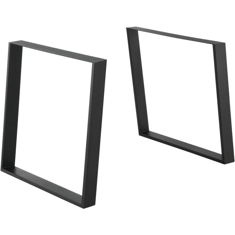 Lot de 2 pieds de table meuble diy 75 x 72 cm noir mat