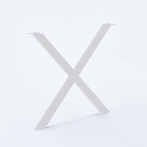 Lot de 2 pieds de table modèle en X HT 71 x L. 77,5 cm blanc mat