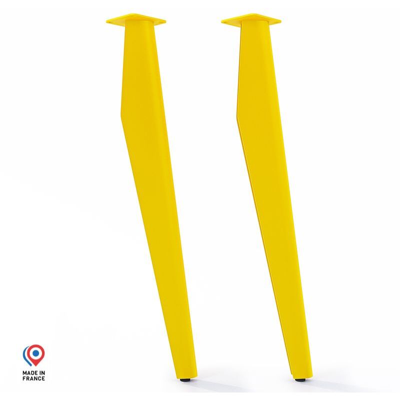 Sans Marque - Lot de 2 Pieds de table - Opale - couleur jaune