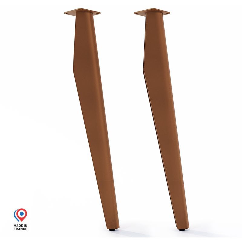 Sans Marque - Lot de 2 Pieds de table - Opale - couleur marron