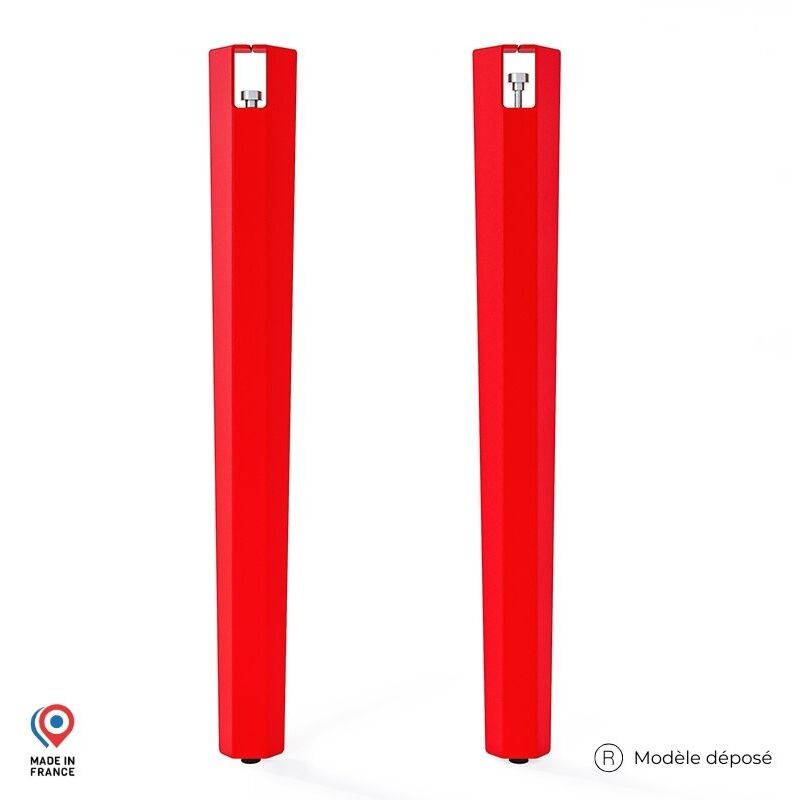 Sans Marque - Lot de 2 Pieds de table - Saphir - couleur rouge