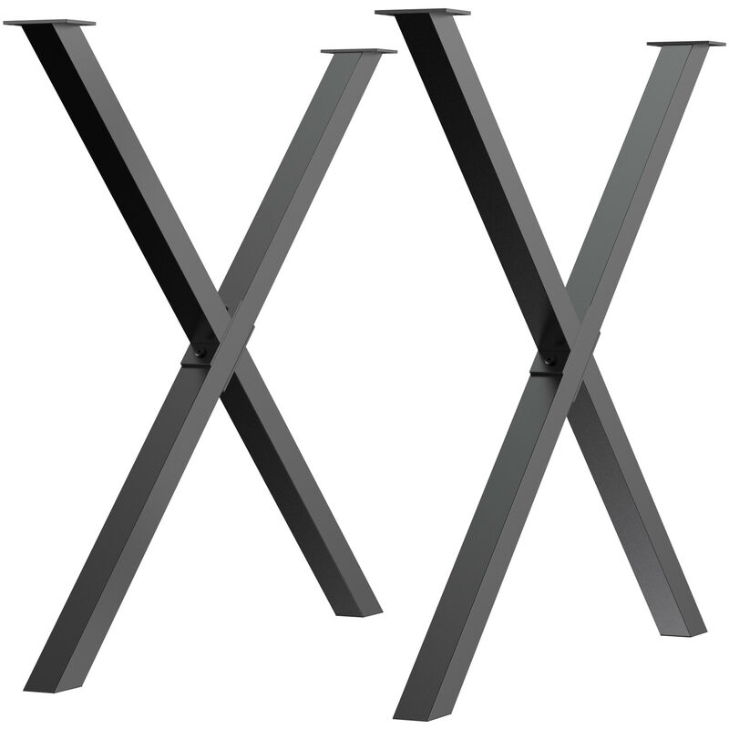 Lot de 2 pieds de table tex acier noir