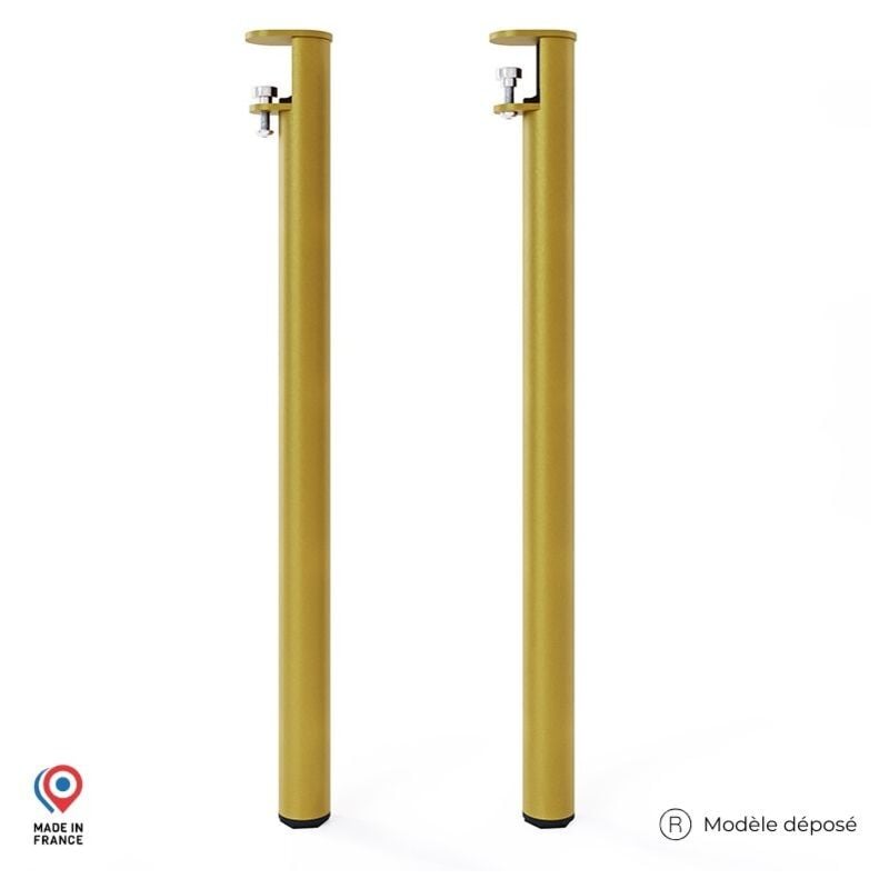 Sans Marque - Lot de 2 Pieds de table - Topaze - couleur doré