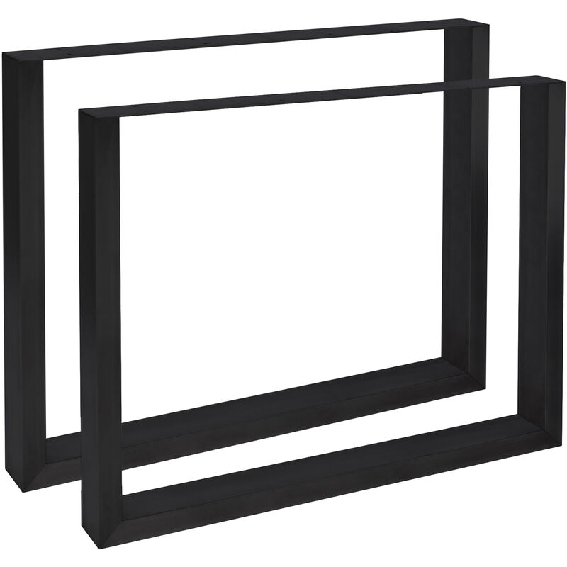 Lot de 2 Pieds design Industriel Velden pour table à manger Noir 70 cm