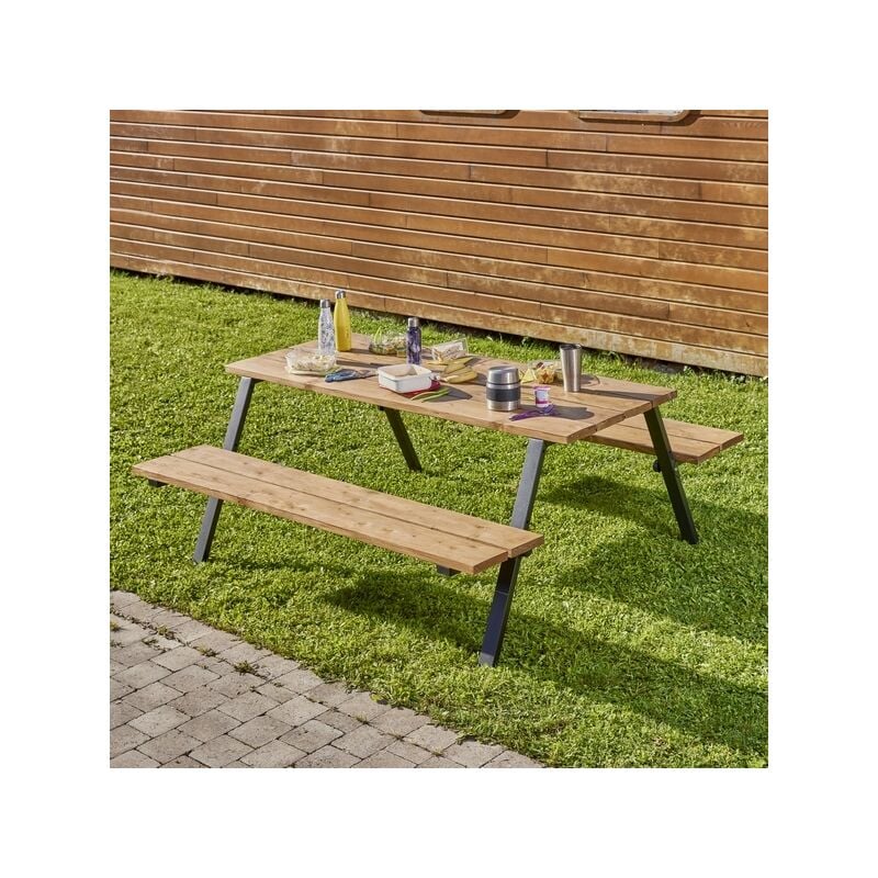 Lot de 2 pieds pour table de pique-nique avec bancs