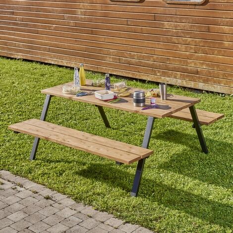 Lot de 2 pieds pour table de pique-nique avec bancs