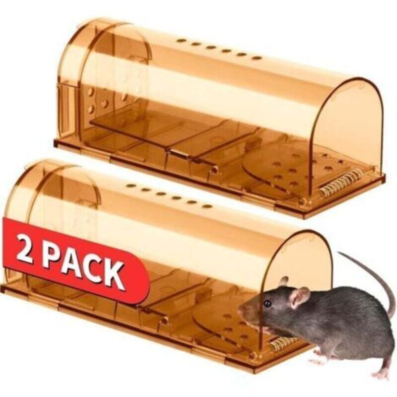 Lot de 2 pièges à souris, pièges à souris vivants, pièges à souris pour l'intérieur et la maison, réutilisables avec, pièges à taupes, écureuils et