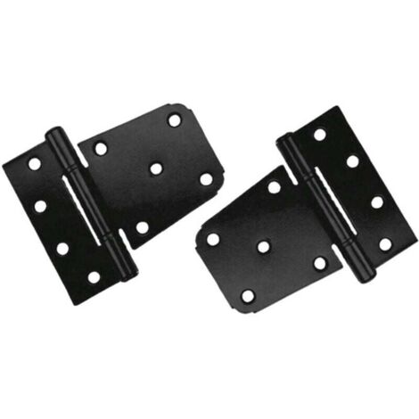 Lot de 2 piezas Charnière Porte Lourde, Charnières en Acier au Carbone Noir, Charnières de Porte Plates pour Abri de Jardin, Grange, Clôture en Bois (Vis Incluses) (Noir)