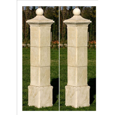 Lot de 2 piliers de portail Provençal - 41 x 41 x 228 cm
