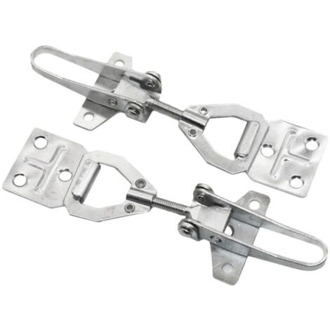 Lot de 2 Pinces à Bascule en Acier Galvanisé Argenté Verrouillage pour Casier à Ruche, Outil Robuste pour Apiculture et Fixation Sécurisée