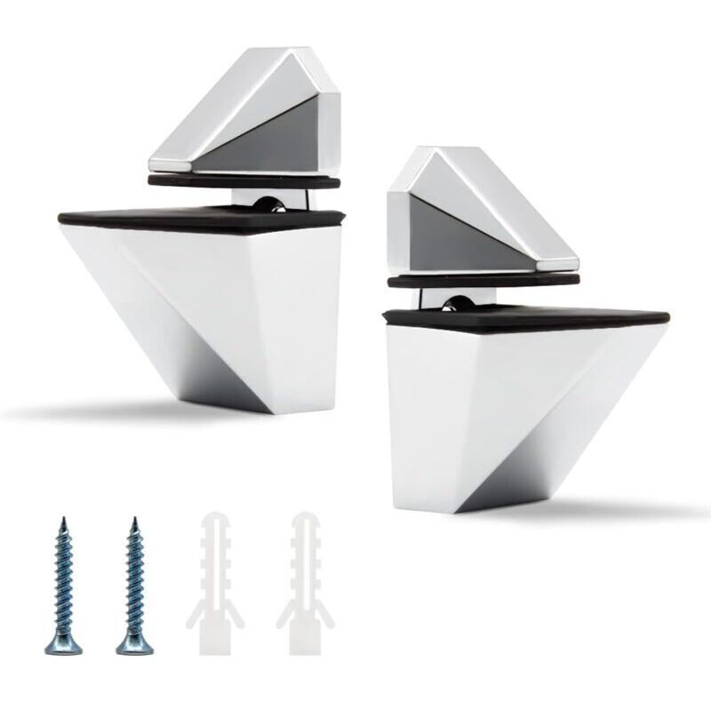 Lot de 2 pinces à verre, support d'étagère en verre réglable, pinces à verre pour miroir de salle de bain, pour étagères de 3 à 20 mm d'épaisseur