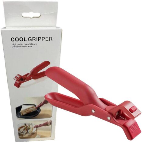 Lot de 2 pinces antidérapantes en silicone résistant à la chaleur pour assiettes et bols, ustensile de cuisine rouge