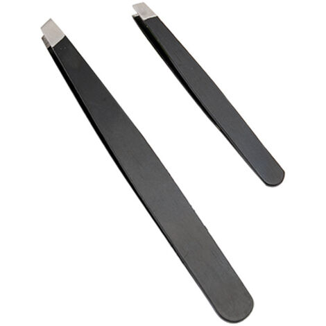 Lot de 2 pinces coudées, tailles classique et mini, en acier inoxydable, tondeuse à sourcils de précision pour poils du visage