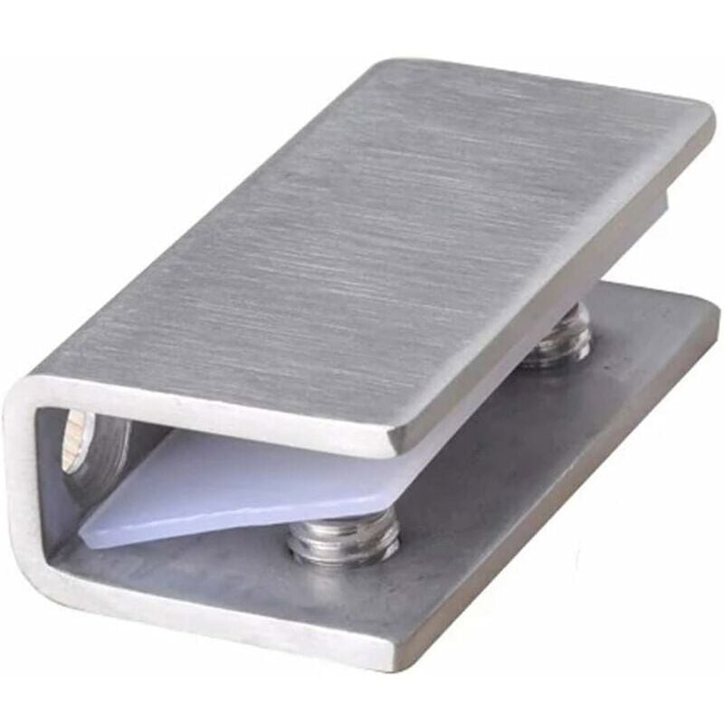 Lot de 2 pinces de fixation pour porte de douche en verre - Charnières fixes en acier inoxydable - Supports muraux de 8 à 12 mm, Ensoleillé