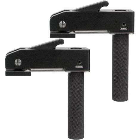 Lot de 2 pinces de serrage de 20 mm pour le travail du bois - Trou pour chien - Action rapide - Pour banc de bureau - Clip de fixation rapide