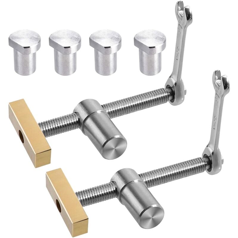 Lot de 2 pinces de serrage rapides pour établi de table avec 4 chiens de banc pour trou de 20 mm, butée d'établi de positionnement à faire soi-même