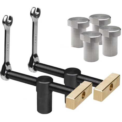 Lot De 2 Pinces Etau De Table Menuisier , Serres-Joints Rapide Etabli , Clip De Bureau RéGlable Avec 4 Bench Dog , Etau Perceuse Colonne Outils Menuiserie