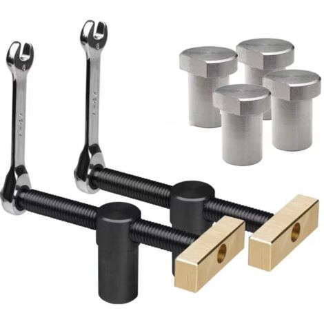 Lot De 2 Pinces Etau De Table Menuisier , Serres-Joints Rapide Etabli , Clip De Bureau RéGlable Avec 4 Bench Dog , Etau Perceuse Colonne Outils Menuiserie