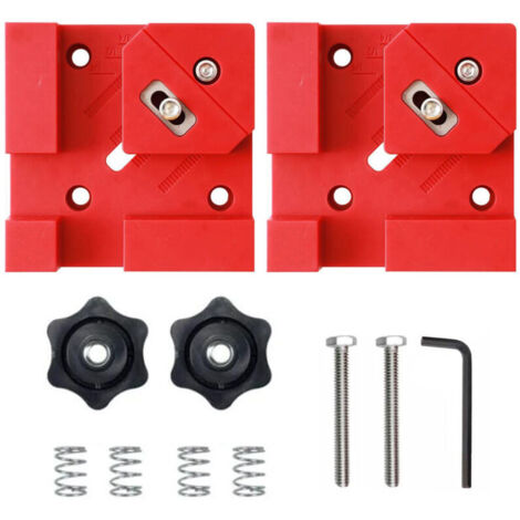 Lot de 2 pinces multifonctions à 90 degrés adaptées pour la menuiserie en bois et l'installation de fixations d'ébénisterie, assemblage de meubles（Rouge）
