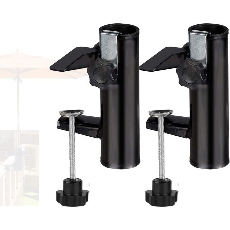Lot de 2 pinces pour parasol, support pour parasol de terrasse, support pour parasol de qualité supérieure, clip fixe pour plage, cour, balcon,