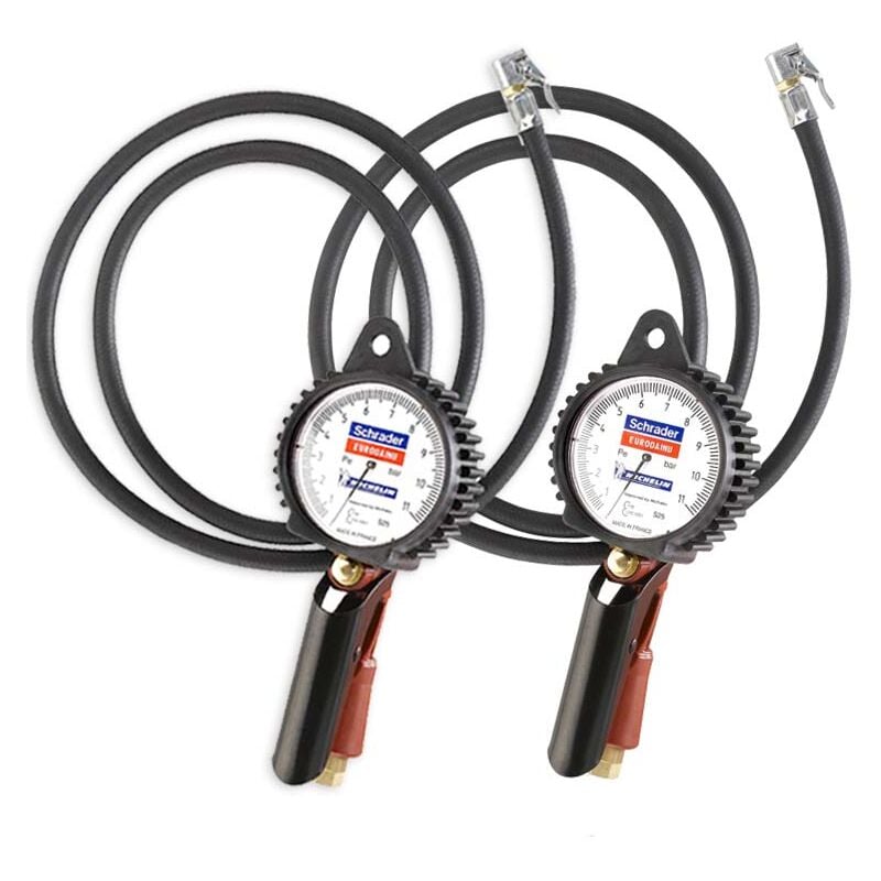 Lot de 2 pistolets manometres poignee de gonflage eurodainu michelin