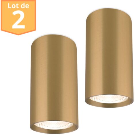 Lot de 2 plafonniers alu rond GU10 35W – Couleur doré – Orientation ajustable – Indice de protection IP20 – Économie d'énergie A++ – Braytron - GAMA-5510C