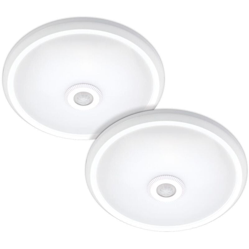 Lot de 2 Plafonniers détecteur de mouvement IP20 12W led clark Blanc naturel Température de Couleur: Blanc neutre 4000K