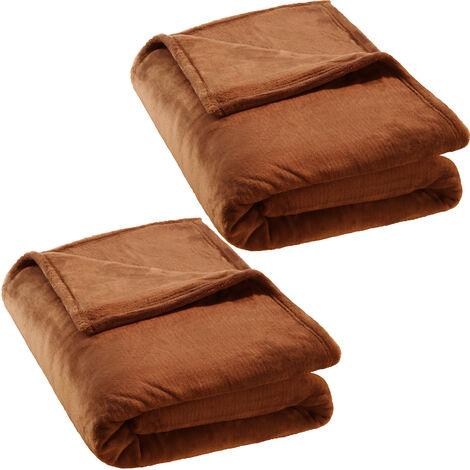 Lot de 2 plaids polaires