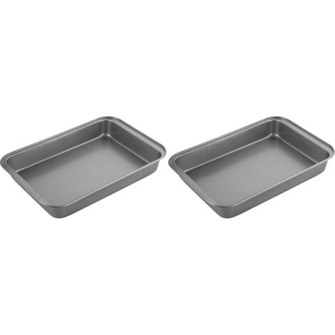 Lot de 2 Plaque à four, Acier carbone, Bords hauts, Revêtement antiadhésif, Cuisson viande légumes