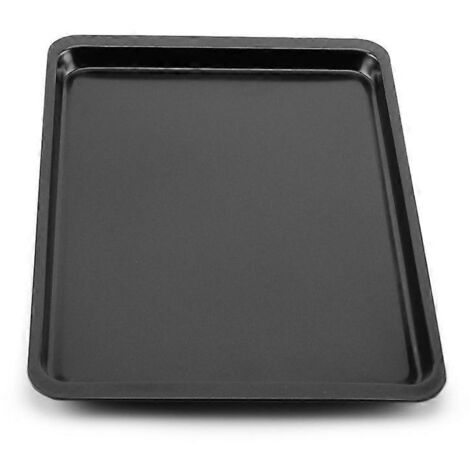 Lot de 2 plaques de cuisson rectangulaires antiadhésives noires pour pain et gâteaux, idéales pour la cuisine.