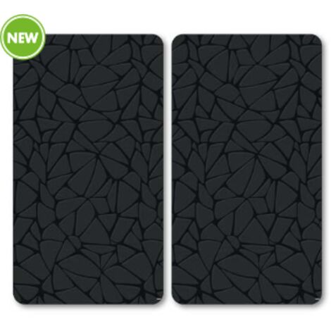 Lot de 2 plaques de protection en verre "Mosaïque" - Noir - L 50 x l 28,5 cm - Livraison gratuite