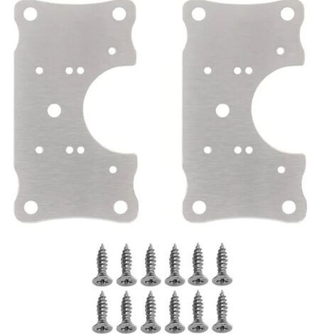 Lot de 2 plaques de réparation pour charnière de placard avec trou et vis de support pour réparation pour protéger les portes de