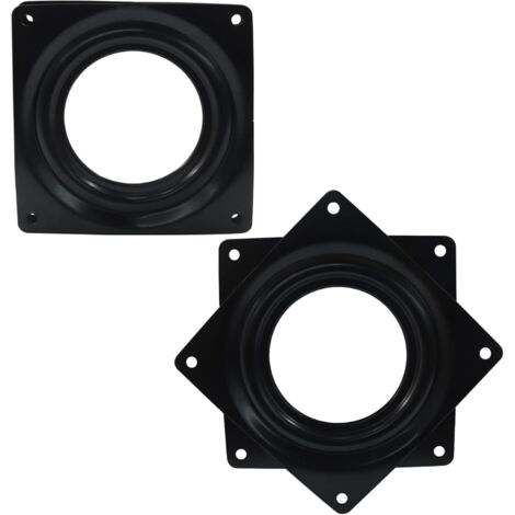 Lot de 2 Plateau tournant de 9,4 cm (4 pouces), support pivotant, plateau tournant rond, pour bureau, noir.