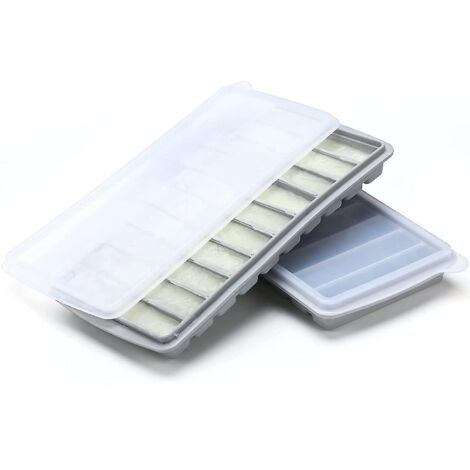Lot de 2 plateaux à lait maternel pour congélateur, avec couvercle, en silicone, pour aliments pour bébé.