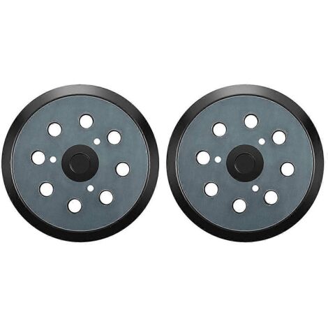 Lot de 2 plateaux de rechange pour ponceuse orbitale, avec fixation auto-agrippante, diamètre 125 mm et 8 trous.