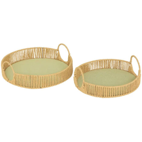 Lot de 2 Plateaux Ronds "Ali" 35cm Naturel