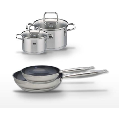 Lot de 2 Poêles 24/28 cm Elo Profi Therm Platinum et 2 Faitouts 12/16 cm Elo Citrin