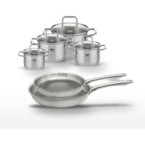 Lot de 2 Poêles 24/28 cm Elo Relief Passion et 4 Faitouts Elo Citrin