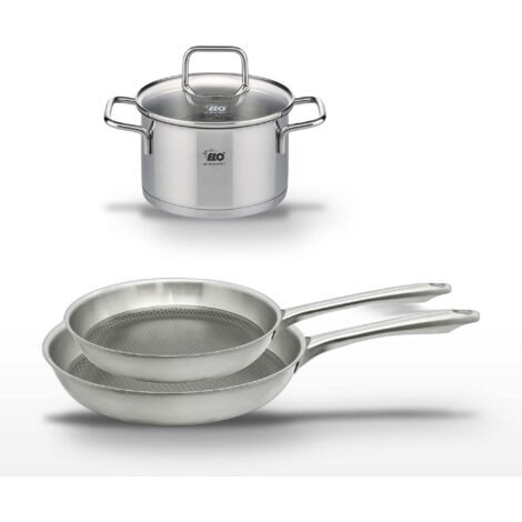 Lot de 2 Poêles 24/28 cm Elo Relief Passion et Faitout 12 cm