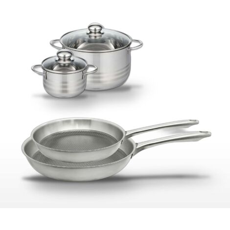 Lot de 2 poêles 24/28 cm et 2 faitouts 14/20 cm Elo Relief Passion