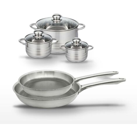 Lot de 2 poêles 24/28 cm et 3 faitouts 12/14/24 cm Elo Relief Passion