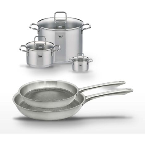 Lot de 2 poêles 24/28 cm et 3 faitouts 12/20/26 cm Elo Relief Passion