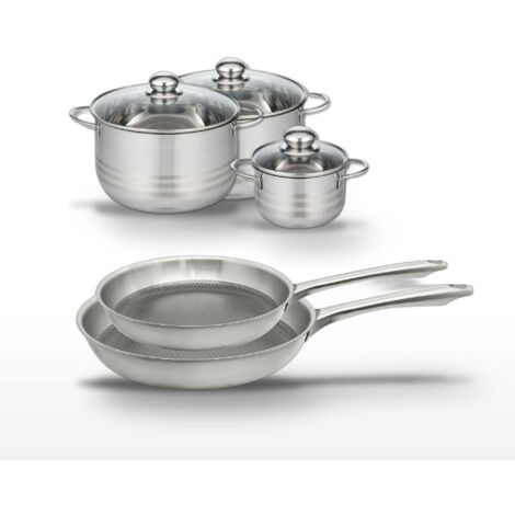 Lot de 2 poêles 24/28 cm et 3 faitouts 14/20/24 cm Elo Relief Passion