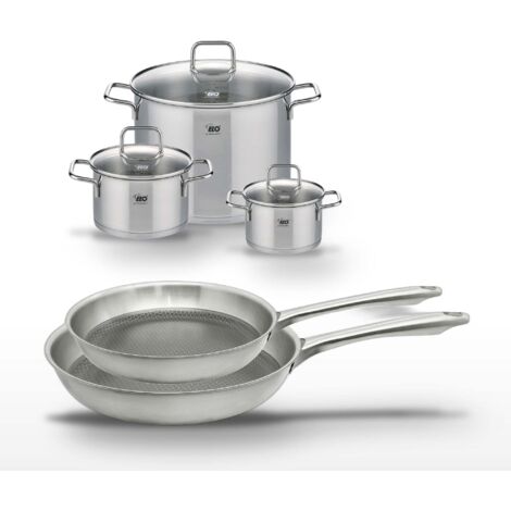 Lot de 2 poêles 24/28 cm et 3 faitouts 16/20/26 cm Elo Relief Passion