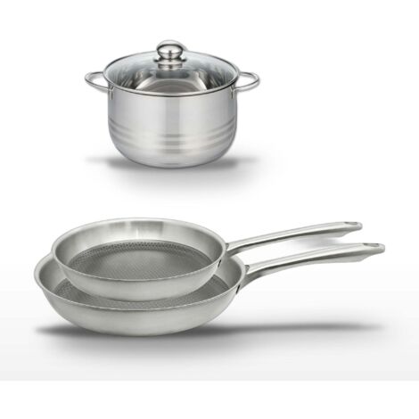 Lot de 2 poêles 24/28 cm et faitout 24 cm Elo Relief Passion
